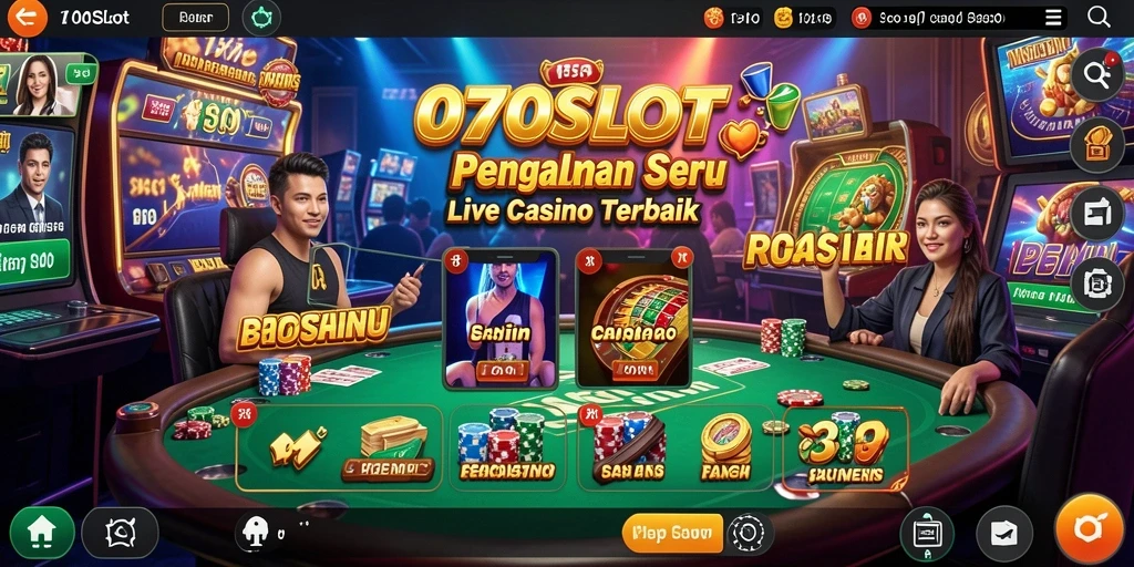 Tampilan gameplay Live Casino yang mengasyikkan di 070SLOT.