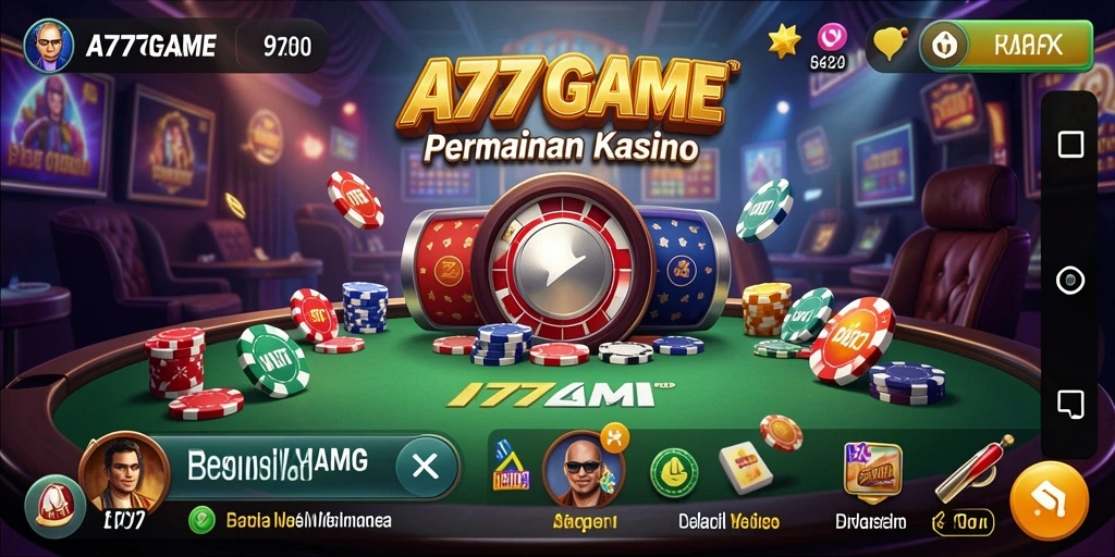 Screenshot utama A777GAME menampilkan tampilan gameplay Kasino yang menakjubkan.