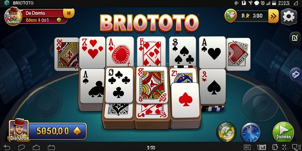 Screenshot gameplay BRIOTOTO dengan tampilan menarik saat bermain domino.
