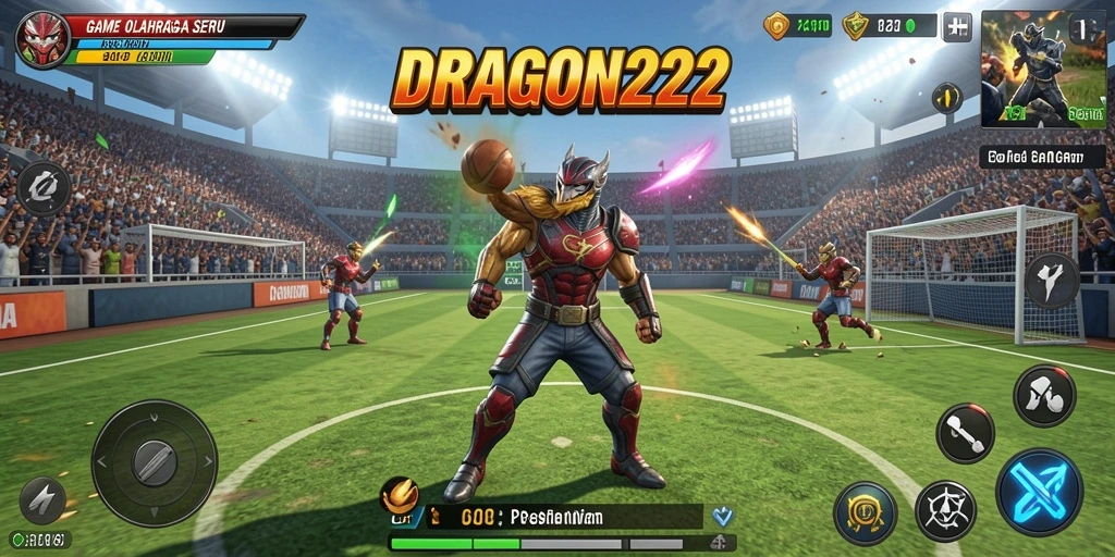 Screenshot gameplay DRAGON222 menampilkan aksi seru dalam pertandingan olahraga.
