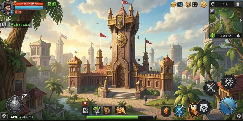 Tampilan menarik dari gameplay Tower Defense di FW66.
