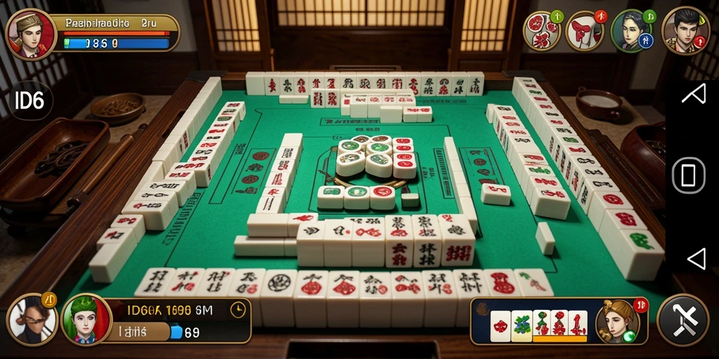 Screenshot ID66 menampilkan permainan Mahjong yang seru dan penuh warna.
