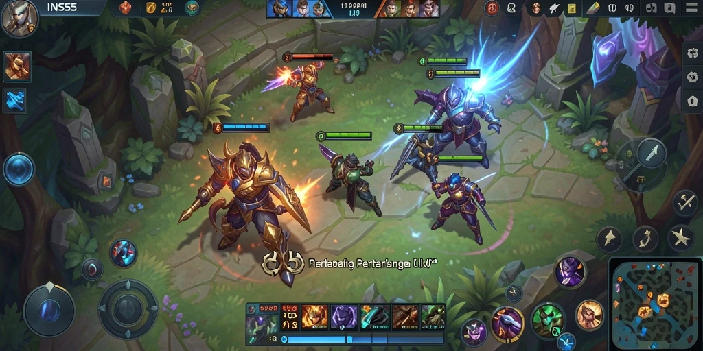 Tampilan gameplay mendebarkan dari arena pertarungan di INS55.