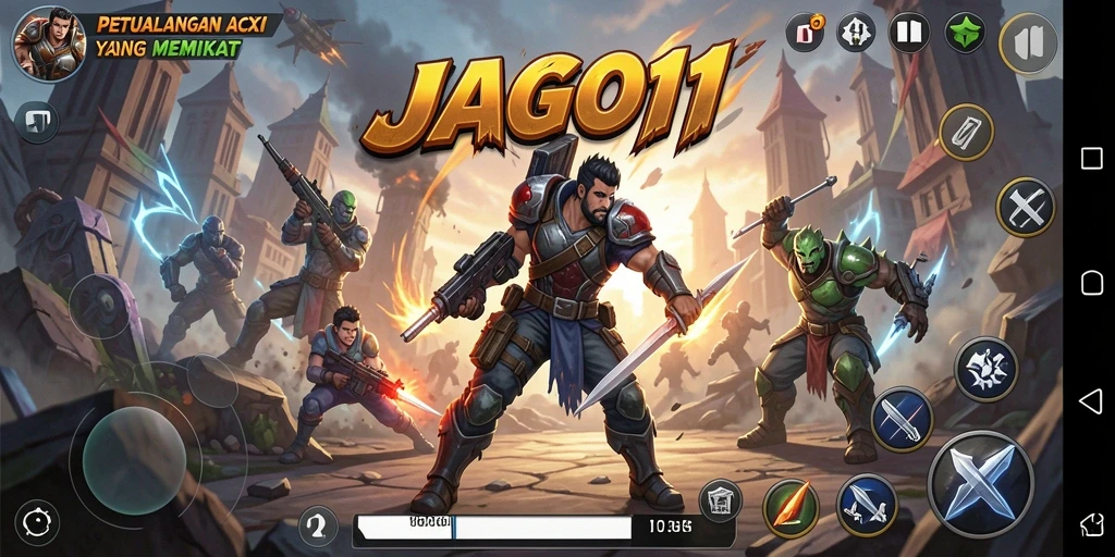 Tangkapan layar JAGO11 dengan aksi seru dan grafis menakjubkan.