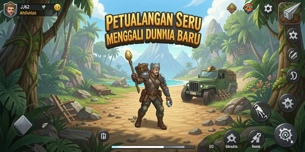 Screenshot JJ62 menampilkan pemain yang menjelajahi dunia yang luas.