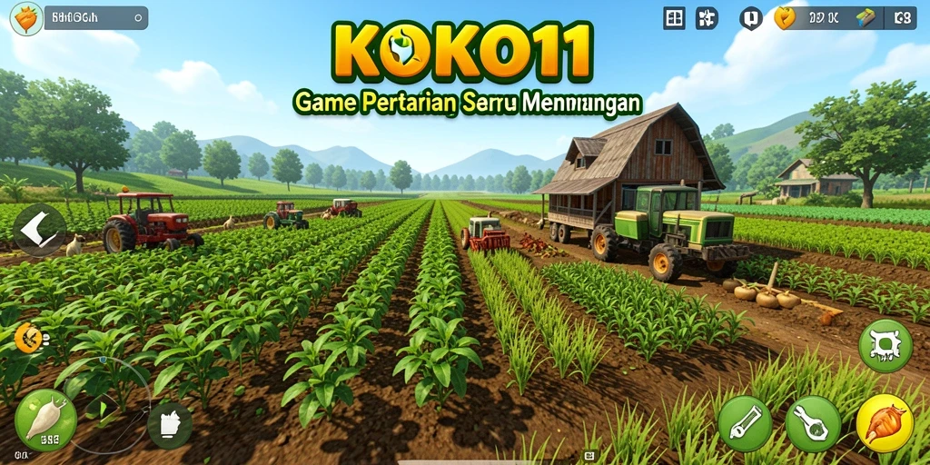 Tampilan gameplay KOKO11 menampilkan aktivitas pertanian yang menyenangkan.