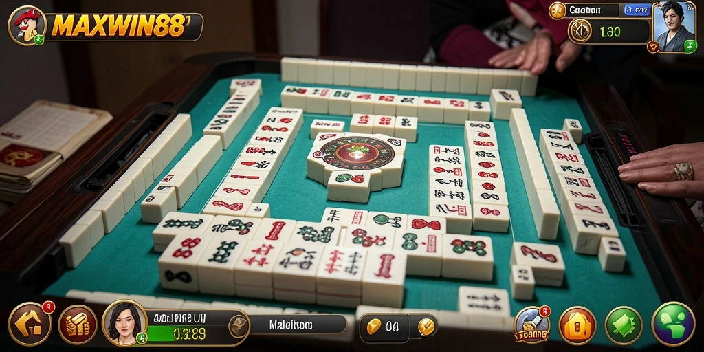 Tampilan gameplay <strong>MAXWIN88</strong> yang menarik dan interaktif bagi pemain Mahjong.