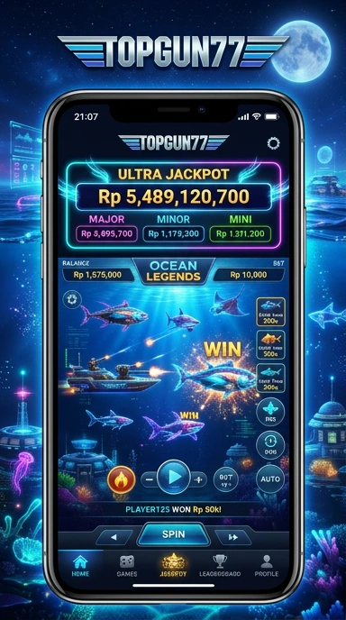 Fitur unggulan aplikasi topgun77 dengan berbagai kategori.